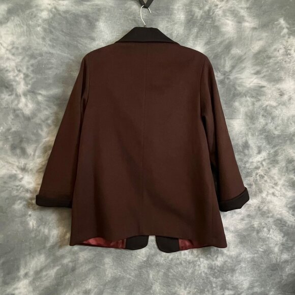 Forecaster Womens Wool Jacket Brown Black Button Up Lined Plus Size 14 Oversized - Picture 2 of 6